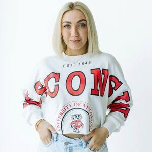 Gameday Social - Wisconsin University Phipps Split Cropped Longsleeve